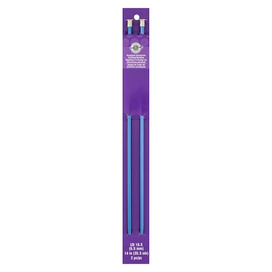14" Anodized Aluminum Knitting Needles by Loops & Threads®